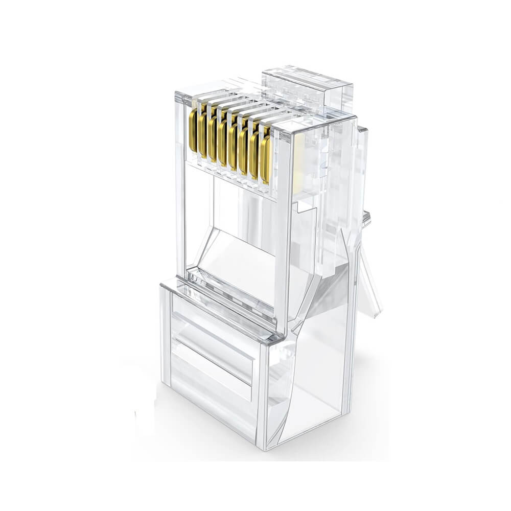 Koodmax - 3U" Gold Plated CAT6 RJ45 Konnektör 8P8C Ethernet Kablo Ucu Modüler Fiş Jak - BL12