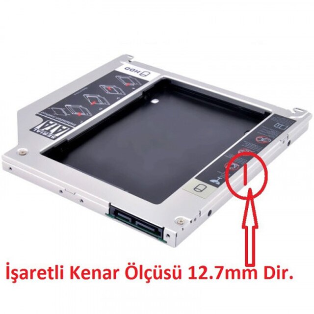 12.7mm - (Dış : Sata) - (İç : Sata) - SSD Kızak - Caddy