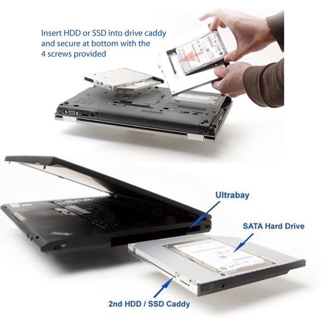 12.7mm - (Dış : Sata) - (İç : Sata) - SSD Kızak - Caddy