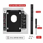 12.7 mm HDD SSD Caddy CD-ROM Yerine Disk Takma Aparatı