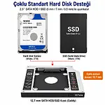 12.7 mm HDD SSD Caddy CD-ROM Yerine Disk Takma Aparatı
