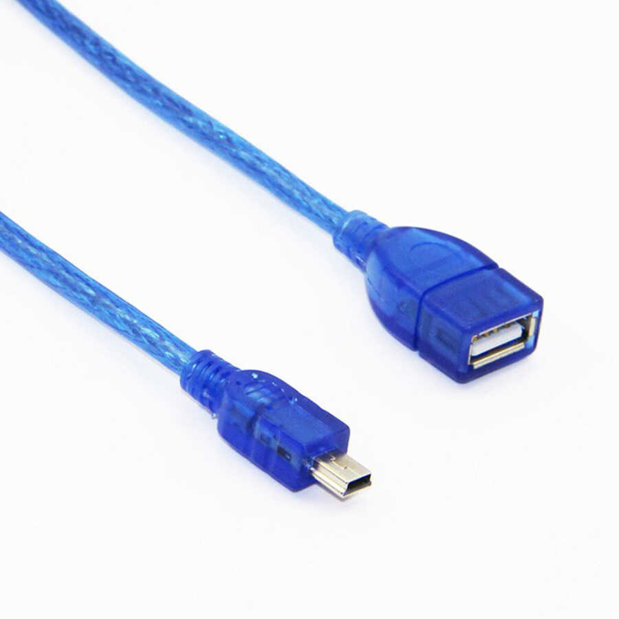 5 pin Mini Usb Erkek - USB Dişi Kablo 20cm
