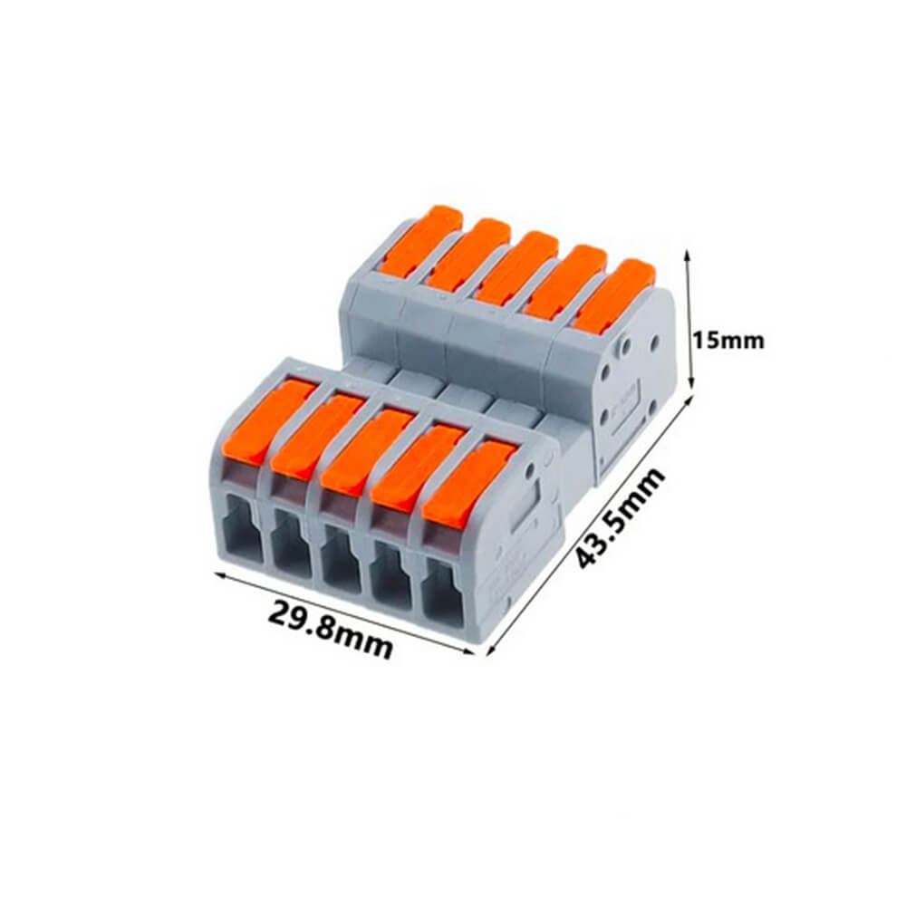 Koodmax - Hızlı Kablo Ekleme Birleştirme Konnektörü - Beşli Klemens - Bağlantı Kesme Özellikli - YH5