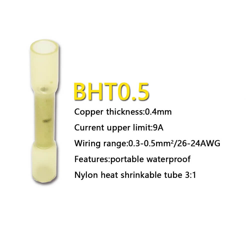 Koodmax - BHT-05 Isıyla Daralan Makaron 9A 0.3-0.5mm² Su Geçirmez Konnektör - Sarı - YH17