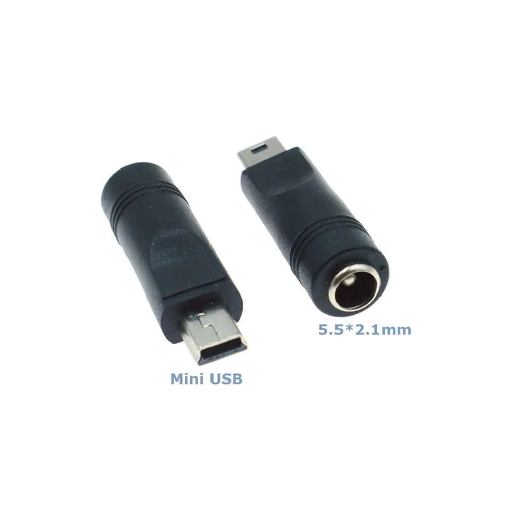 Koodmax - 5 Pin Mini Usb Erkek to DC 5.5*2.1mm Dişi Soket Çevirici - Güç Adaptörü Fişi Dönüştürücü - YAX3