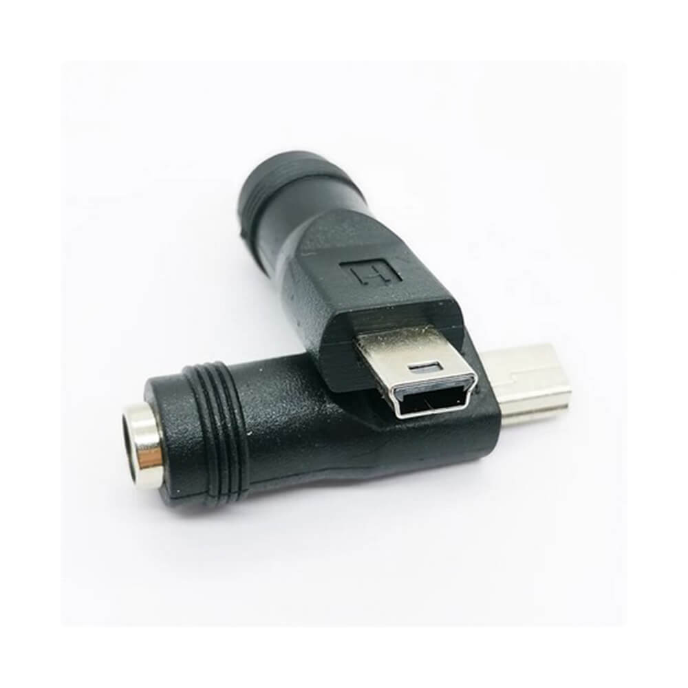 Koodmax - 5 Pin Mini Usb Erkek to DC 5.5*2.1mm Dişi Soket Çevirici - Güç Adaptörü Fişi Dönüştürücü - YAX3