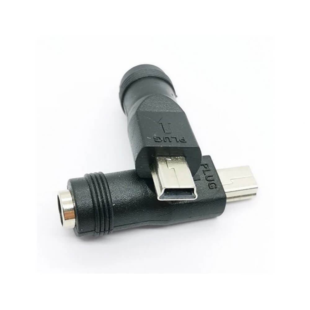 Koodmax - 5 Pin Mini Usb Erkek to DC 5.5*2.1mm Dişi Soket Çevirici - Güç Adaptörü Fişi Dönüştürücü - YAX3