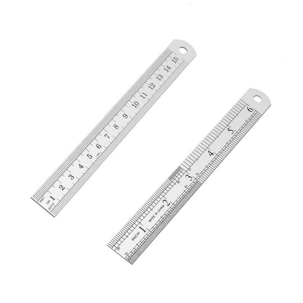15cm - Çift Taraflı Paslanmaz Çelik Metal Cetvel