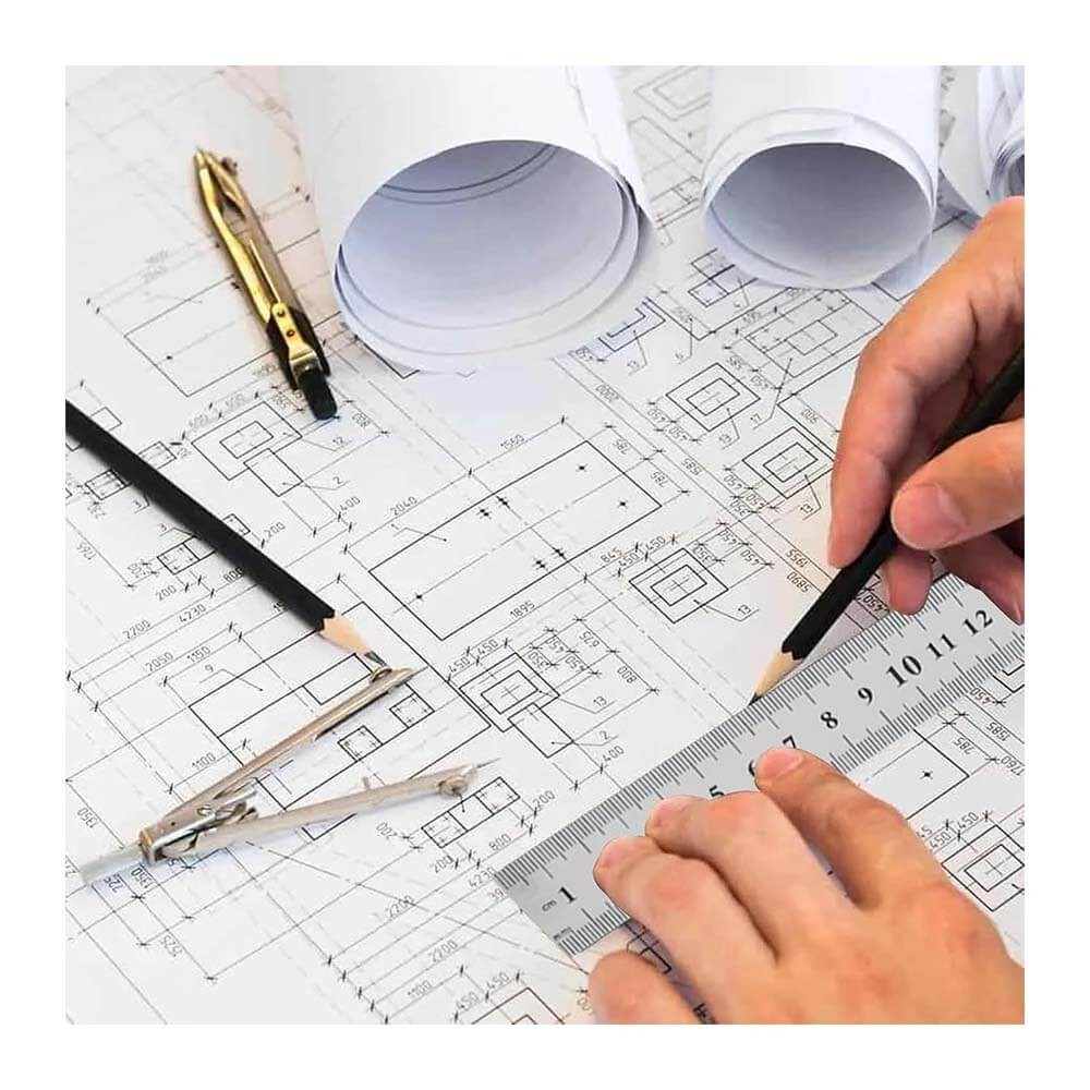 15cm - Çift Taraflı Paslanmaz Çelik Metal Cetvel