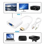 Hdmi to VGA Çevirici Kablo + Ses - Beyaz - hb %12