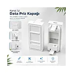 45x22.5 Data-Telefon Kapağı FacePlate - RJ45 RJ11 Uyumlu - Boş Tekli