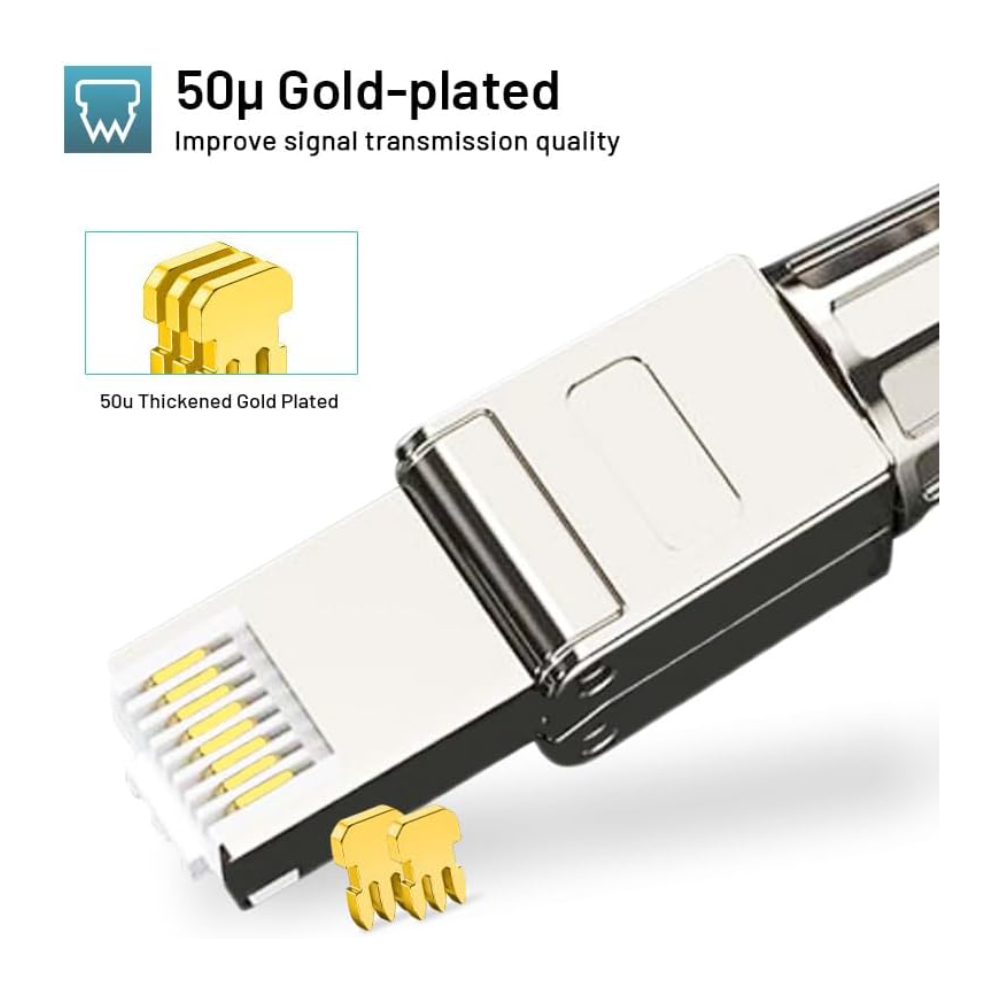 CAT7 CAT6A Uyumlu Metal RJ45 Konnektör