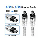 Firewire 400 IEEE 1394 4 Pin to 4 Pin Kablo DV Kamera - 1.5 Metre