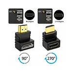 HDMI Dirsek Adaptörü Hdmi L Çevirici Uzatma Dönüştürücü 270°
