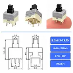 350 Adet 9 Çeşit DIP SMD Push Button Switch Basmalı Buton Seti