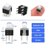 350 Adet 9 Çeşit DIP SMD Push Button Switch Basmalı Buton Seti