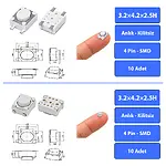 237 Parça 14 Çeşit Micro Switch Tact Buton Seti SMD SMT DIP