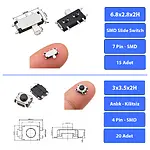 237 Parça 14 Çeşit Micro Switch Tact Buton Seti SMD SMT DIP