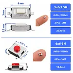 237 Parça 14 Çeşit Micro Switch Tact Buton Seti SMD SMT DIP