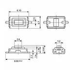 3x6x2.5 mm SMD Tact Switch 2 Pin Anlık Basmalı Mikro Buton - Beyaz