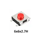 6x6x2.7 mm SMD Tact Switch 4 Pin Anlık Basmalı Buton - Kırmızı