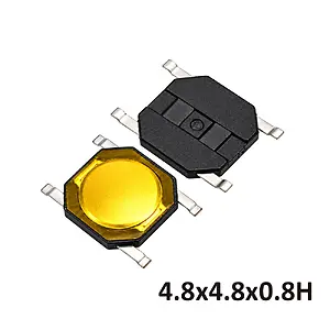 4.8x4.8x0.8 mm SMD Tact Switch 4 Pin Metal Membranlı Buton