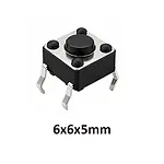 6x6x5 mm DIP Tact Switch 4 Pin Anlık Basmalı Buton