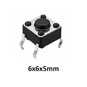 6x6x5 mm DIP Tact Switch 4 Pin Anlık Basmalı Buton