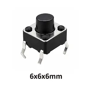 6x6x6 mm DIP Tact Switch 4 Pin Anlık Basmalı Buton