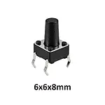 6x6x8 mm DIP Tact Switch 4 Pin Anlık Basmalı Buton