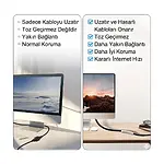 CAT7 RJ45 Kablo Birleştirici Ağ Kablosu Uzatma Aparatı - Metal