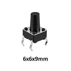6x6x9 mm DIP Tact Switch 4 Pin Anlık Basmalı Buton