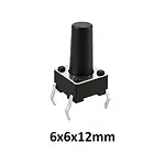 6x6x12 mm DIP Tact Switch 4 Pin Anlık Basmalı Buton