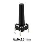 6x6x15 mm DIP Tact Switch 4 Pin Anlık Basmalı Buton