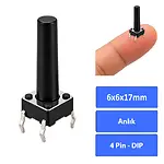 6x6x17 mm DIP Tact Switch 4 Pin Anlık Basmalı Buton