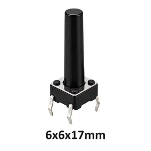 6x6x17 mm DIP Tact Switch 4 Pin Anlık Basmalı Buton