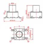6x6x8.5 mm SMD Tact Switch 4 Pin Anlık Basmalı Buton