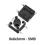 6x6x5 mm SMD Tact Switch 4 Pin Anlık Basmalı Buton