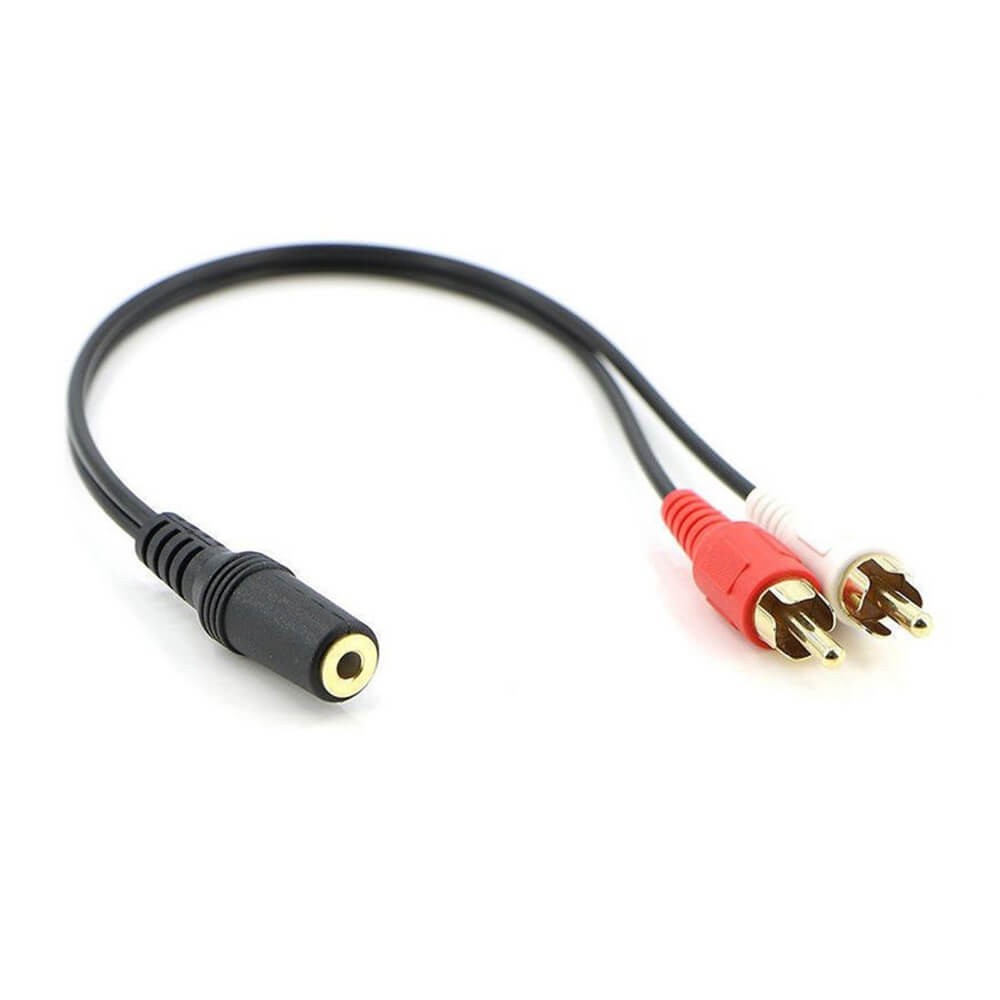 2 RCA Erkek - 3,5mm Stereo Dişi Ses Dönüştürücü