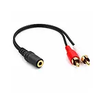 2 RCA Erkek - 3,5mm Stereo Dişi Ses Dönüştürücü