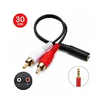 2 RCA Erkek - 3,5mm Stereo Dişi Ses Dönüştürücü