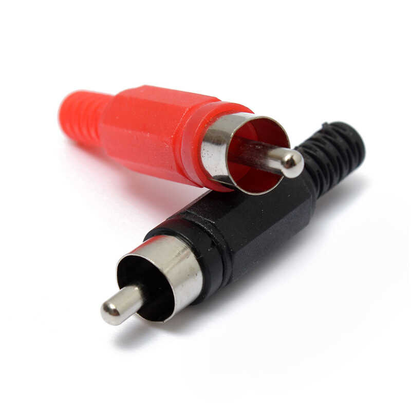 RCA Erkek Tos Jak Fiş Plastik - RCA ŞASE - 1 Siyah 1 Kırmızı