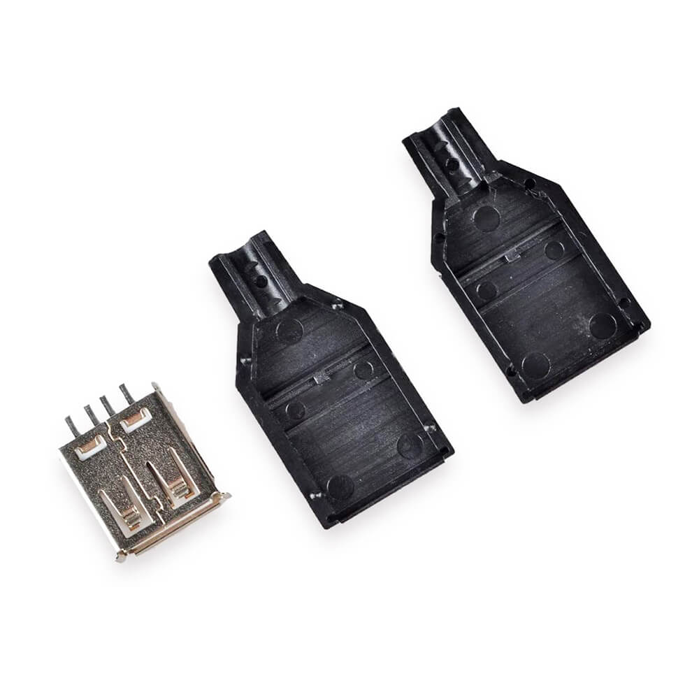 Usb A Dişi Konnektör - Lehim Tipi Plastik - 10'Lu Paket