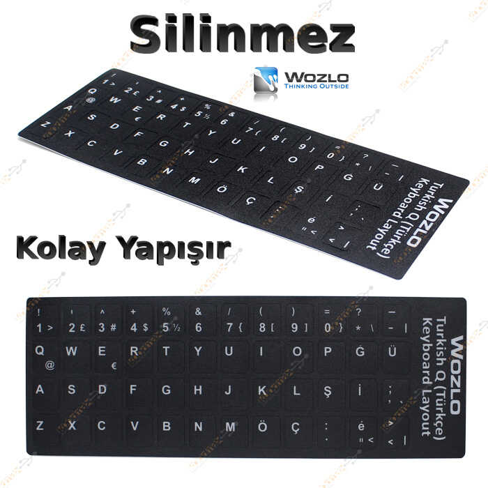 Türkçe Q Klavye Sticker Notebook ve Pc Uyumlu Klavye Etiketi - Silinmez