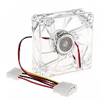8cm Kasa Fanı - 4 Renk Led Işıklı - Şeffaf - Molex Bağlantı