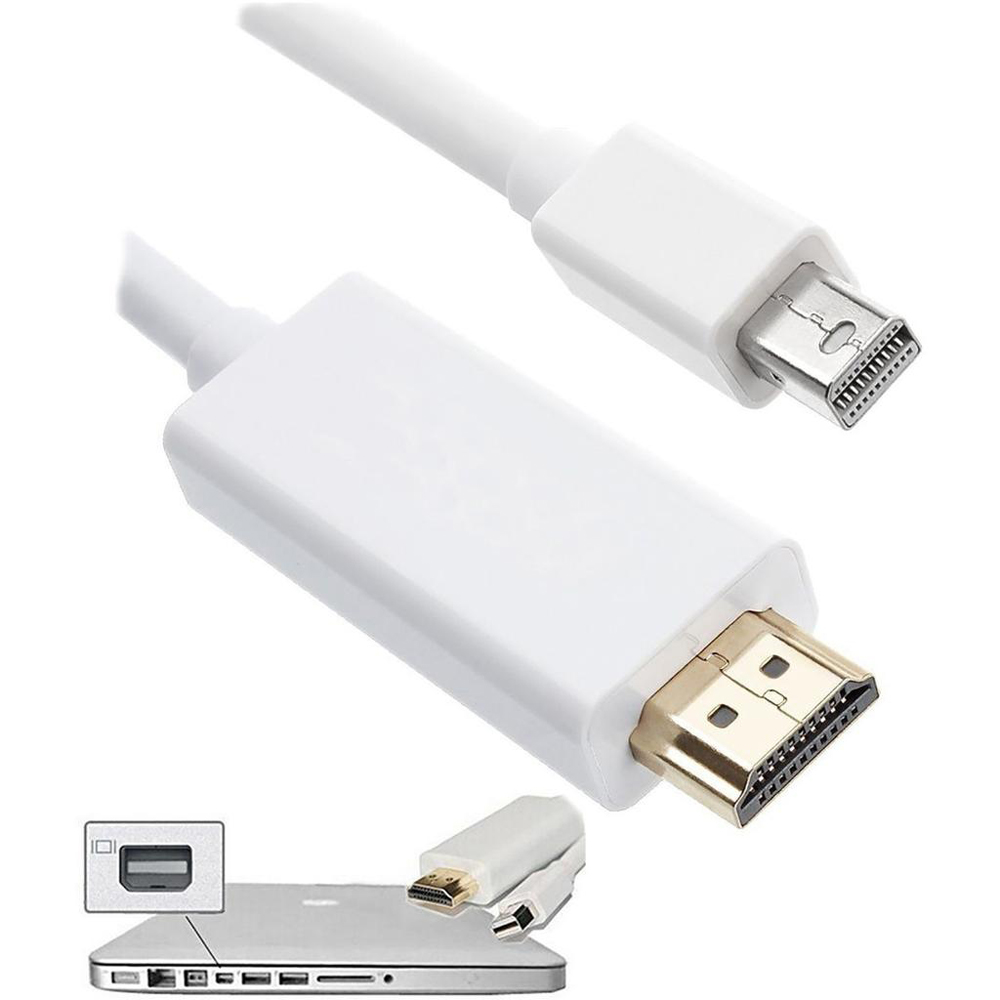 5M Mini Displayport To Hdmi Kablo Çevirici Mini Display Port Hdmi - Beyaz