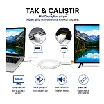 5M Mini Displayport To Hdmi Kablo Çevirici Mini Display Port Hdmi - Beyaz