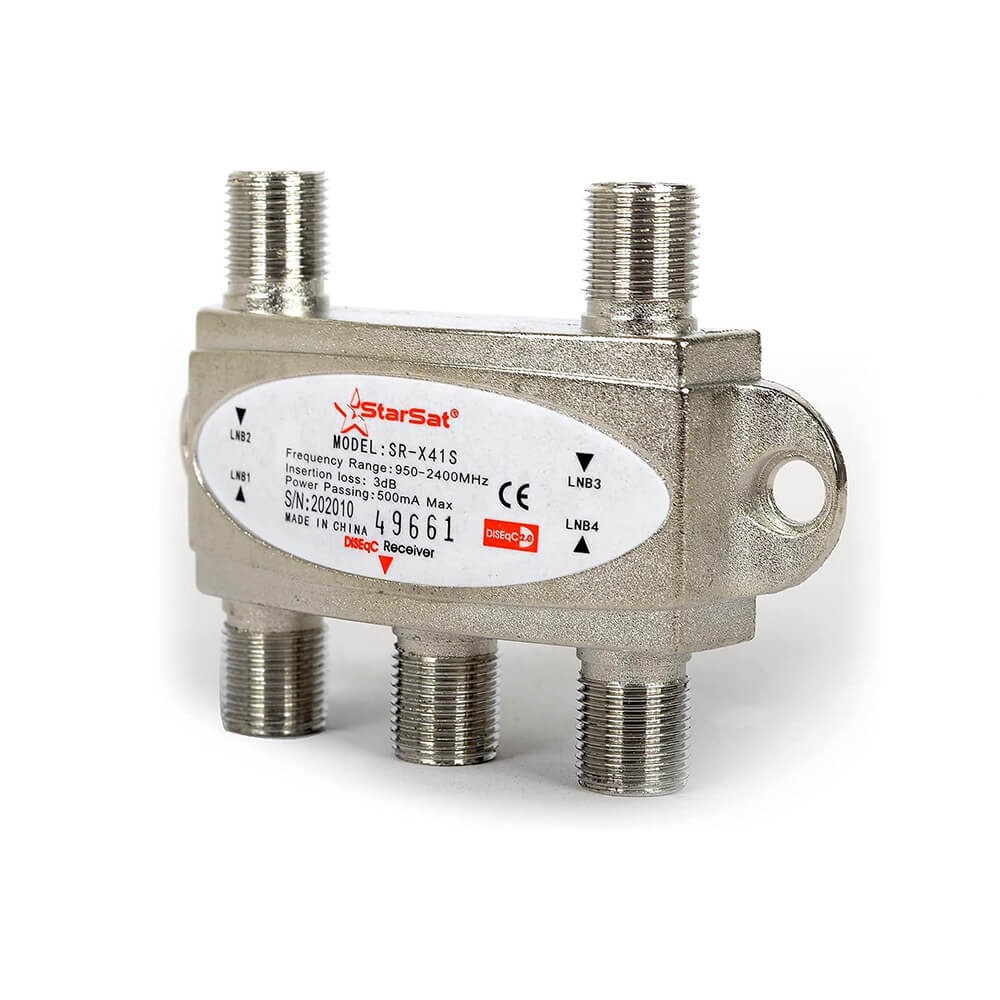 StarCom SR-X41S DiSEqC 2.0 Switch 4 in 1 Out - 950-2400MHz - Dayzek Uydu Birleştirici