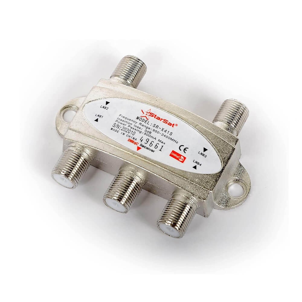 StarCom SR-X41S DiSEqC 2.0 Switch 4 in 1 Out - 950-2400MHz - Dayzek Uydu Birleştirici