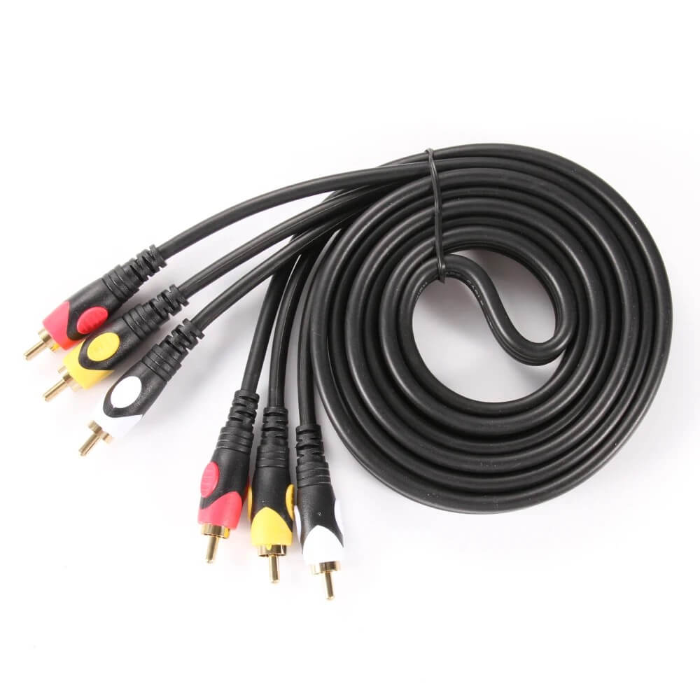 Koodmax - 3RCA Erkek to 3 Rca Lale Tos Scart Kompozit Ses Video Av Kablosu - 1.8 Metre